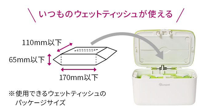 市販のウェットティッシュでOK